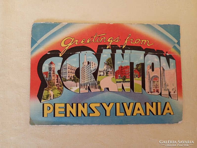 Leporelló levél levelezőlap képeslap Greetings from Pennsylvania Scranton USA