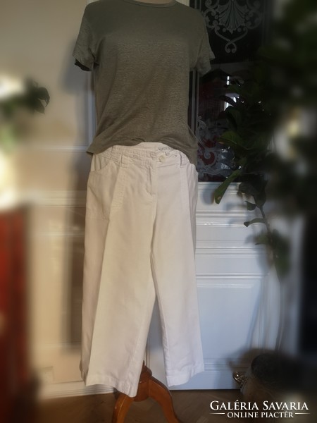 Next 42 linen-viscose white capri pants, fishing pants