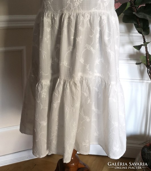 Primark size 36 white cotton dress with birds