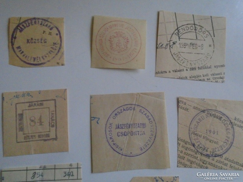 D202311 JÁSZFÉNYSZARU régi bélyegző-lenyomatok   - 17 db  kb 1900-1950's