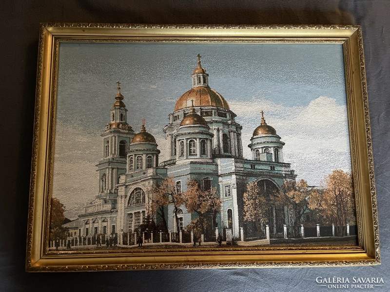 A very nice large Russian woven tapestry picture.