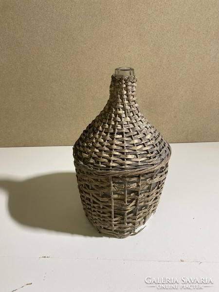 Demizson glass woven collector's beauty for wine and drink. 38 Cm. 4887