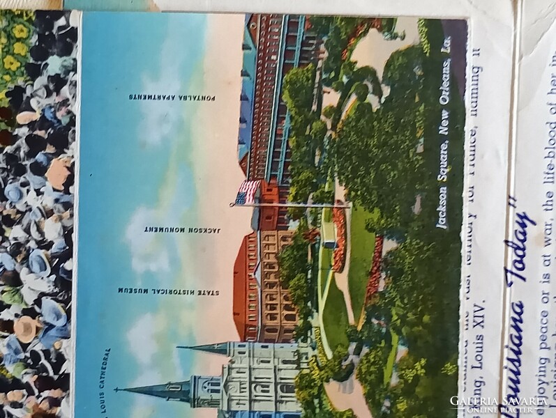 Leporelló levél levelezőlap képeslap Greetings from Lousiana 1957 USA