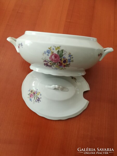Zsolnay porcelain flower pattern soup bowl!