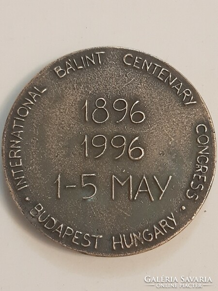 International Bálint centenary congress double-sided bronze commemorative medal 1896 - 1996 Budapest
