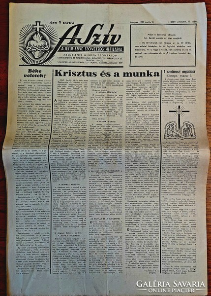 A Szív .Keresztény hetilap . 1950  ápr .15-22-29 .máj. 06 -os szám..