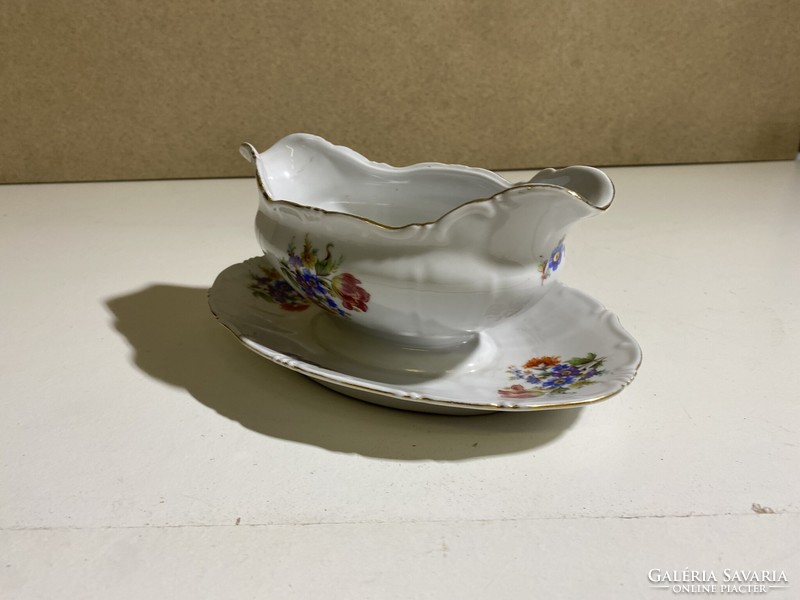 Zsolnay sauce porcelain dish with tulip shield seal. 23X15cm. 4841