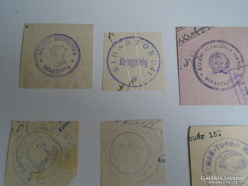 D202338 BIHARTORDA - Bihar vm. régi bélyegző-lenyomatok  8 db.   kb 1900-1950's