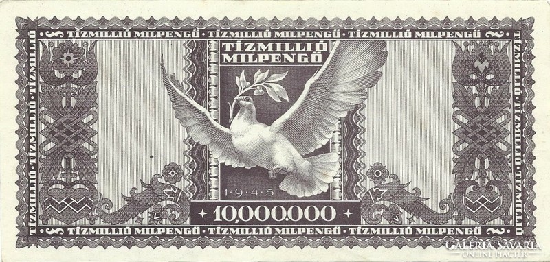 Ten million milpengő 1946 3. Ounce unbent