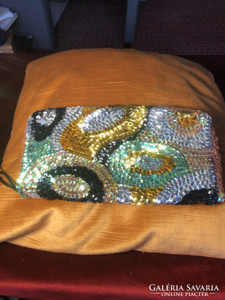 New hand-stitched, wristlet, sequin and rhinestone shiny luxury bag for wedding, party, casual