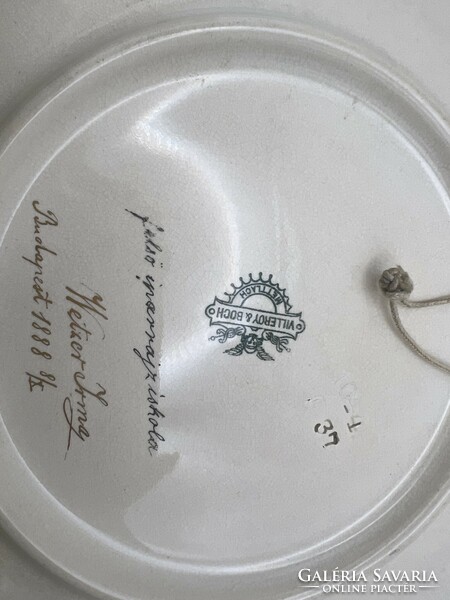 Wetzer Irma porcelain dinner plate from 1888, 35 cm. 4935