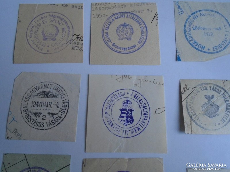 D202343 Balassagyarmat Nógrád etc. 22 old stamp impressions. About 1900-1950's