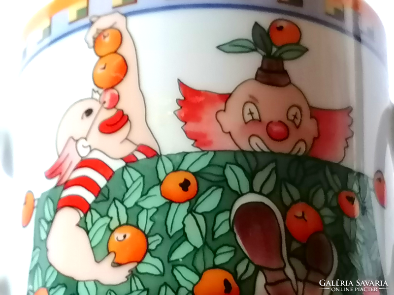 Villeroy & Bch bohóc mintás gyermek leveses csésze
