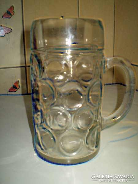 Straubing liter large heavy beer mug, traditional flawless.