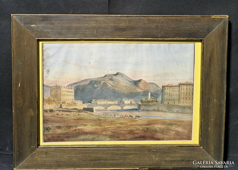 Pont neuf a nice antique watercolor, 19th century masterpiece - France