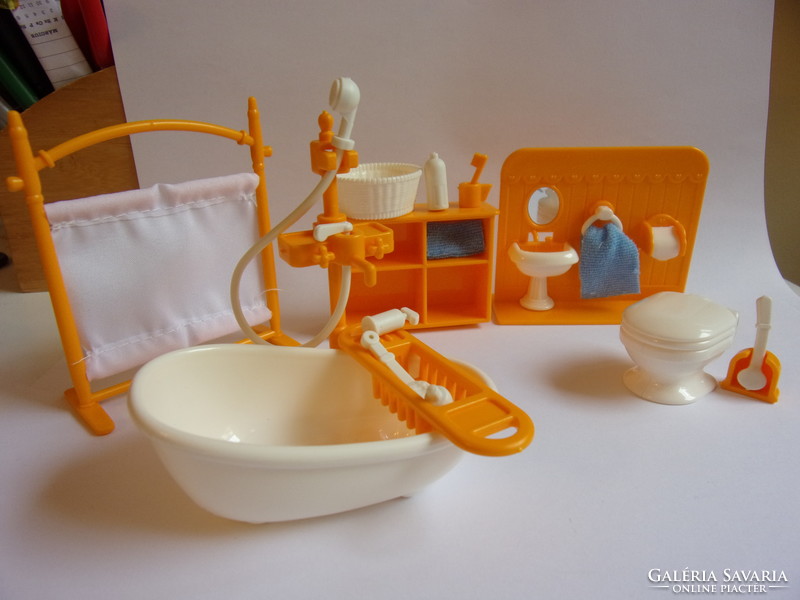 Bathroom equipment for a dollhouse