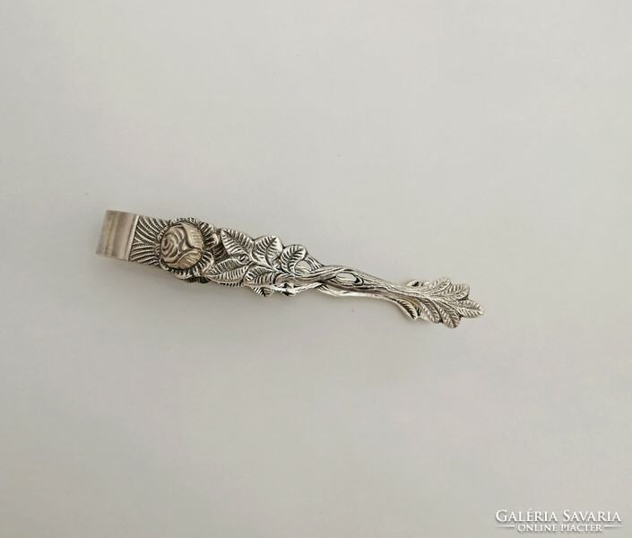 German silver-plated sugar tongs and spoon - hildesheimer rose