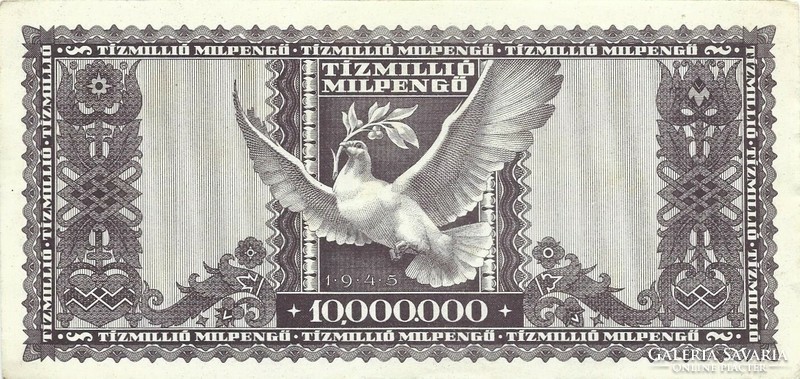 Ten million milpengő 1946 2. Ounce unbent