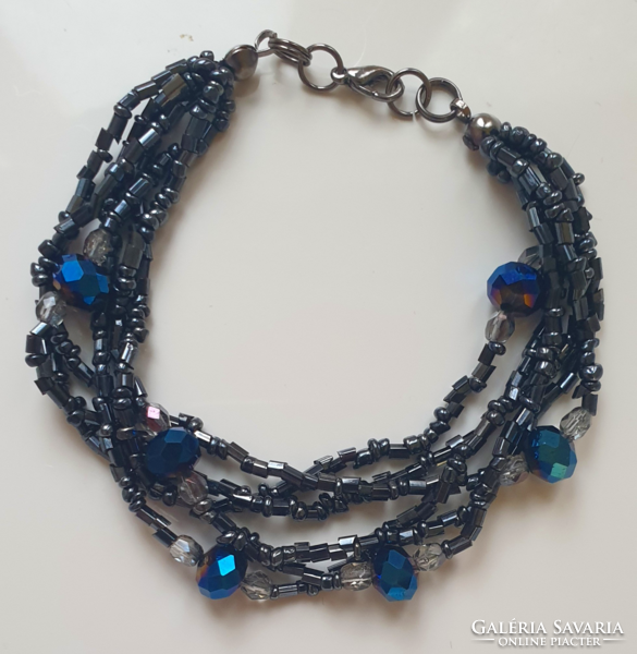 6-row unique glass bead bracelet