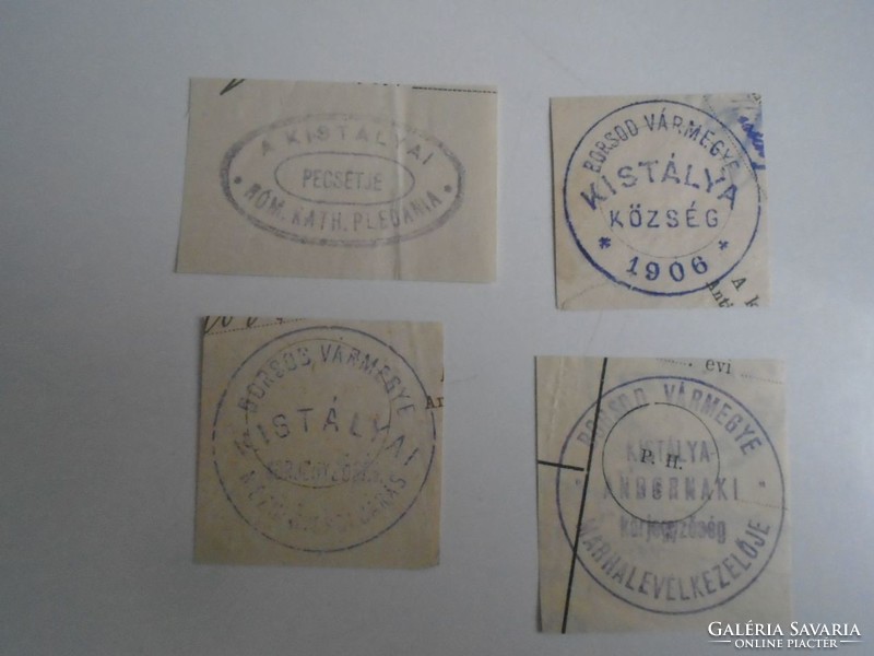 D202353 KISTÁLYA  régi bélyegző-lenyomatok 4  db.   kb 1900-1950's
