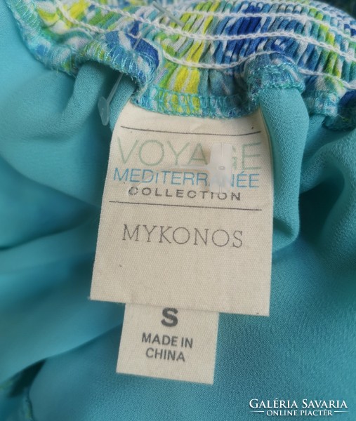 Mykonos s blue-yellow Mediterranean summer dress