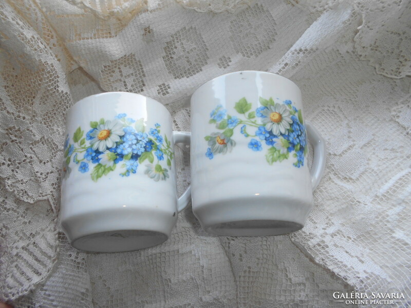 2 antique marguerite, forget-me-not drasch mugs 2000/pc