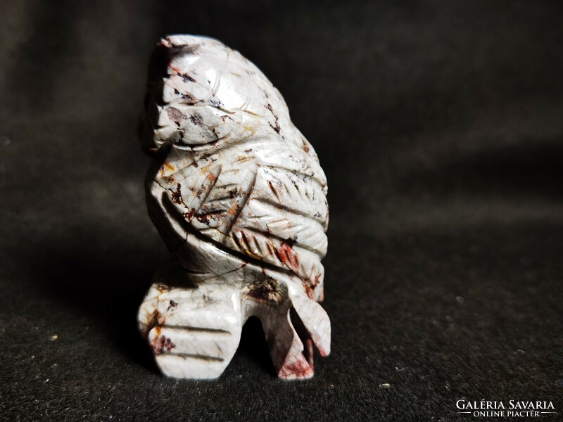 Hand-carved greasestone owl figure