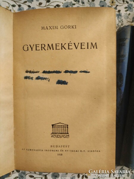 Athenaeum sorozat 4 kötete szép szecessziós borítóval, jó állapotban 1912 - 1920