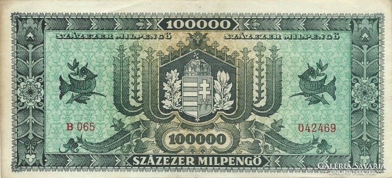 One hundred thousand milpengő 1946 3.