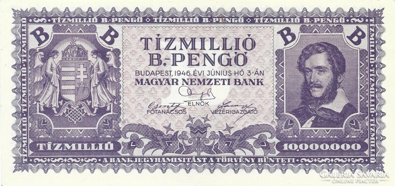 Ten million b.-Pengő 1946 3. Unc