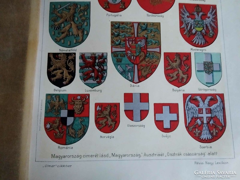 Coats of arms i., and ii., one page each of Révai's great lexicon, 1911