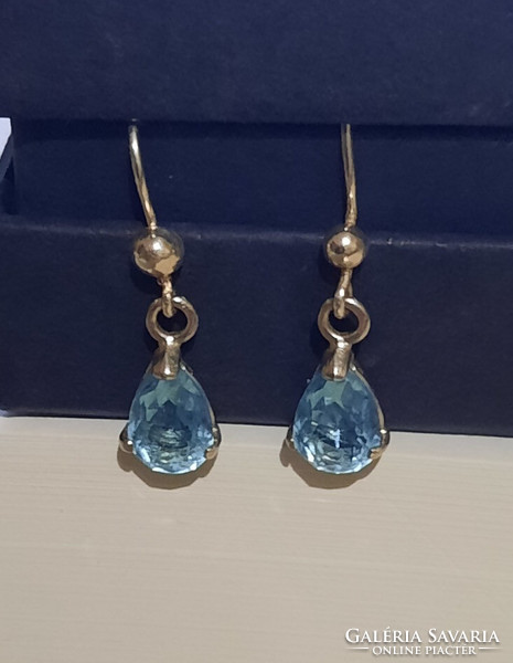 Silver earrings - aquamarine