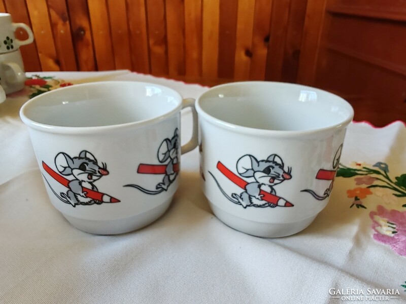 Zsolnay children's mug with mouse pencil