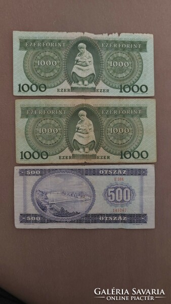 2 units of one thousand, 1 unit of five hundred forints in the condition shown in the pictures!