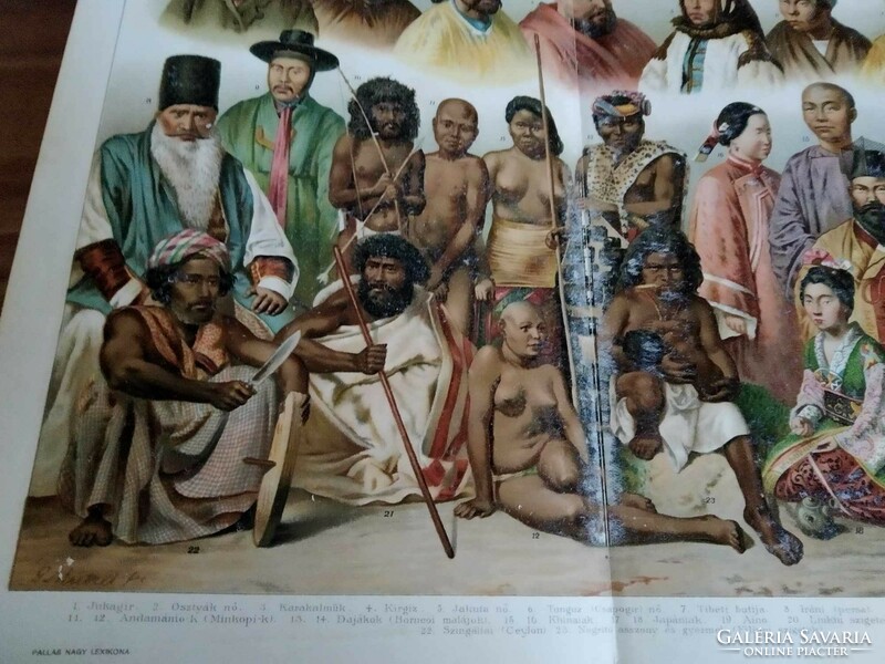 Asian peoples, color supplement from Pallas's great lexicon, 1894