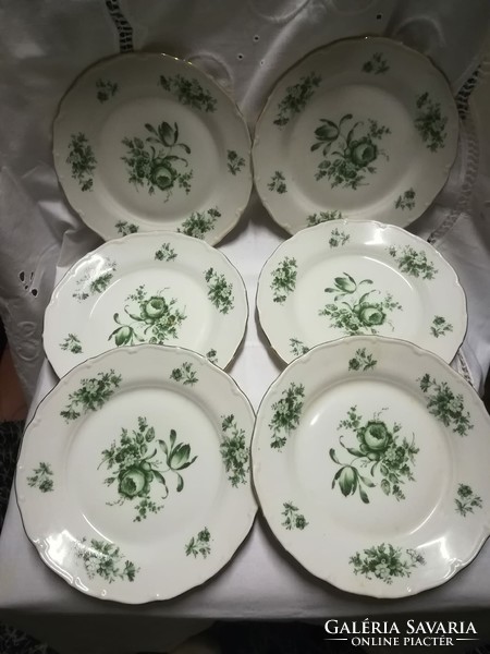 Green rose patterned porcelain /mz/ cake plate