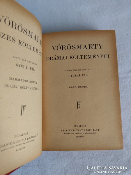 All of Vörösmarty's works i.-iii. Rarer Franklin publication <1902
