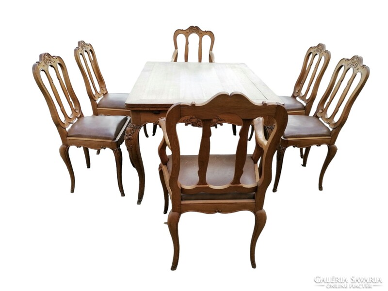 Antique neo-baroque dining room (table+6 chairs)