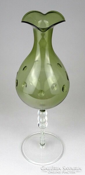 1L313 Mid century művészi fújt üveg váza 25 cm