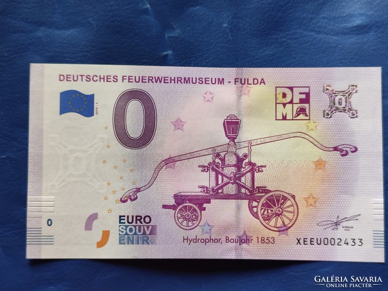 Germany 0 euro 2019 fulda old fire truck! Rare commemorative paper money! Ouch!