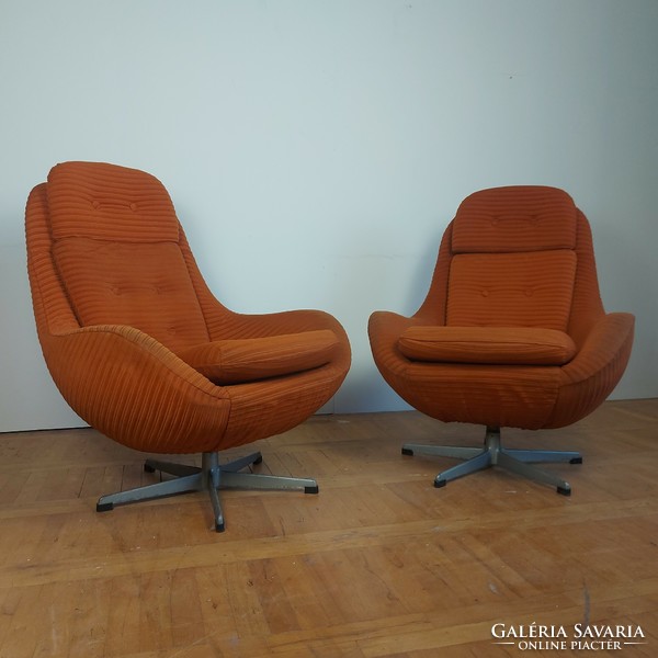Retro up zavody swivel chairs, mid-century armchair (2pcs)