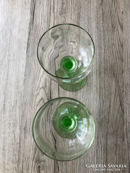 Uranium glass uranium green flawless handmade wine glasses