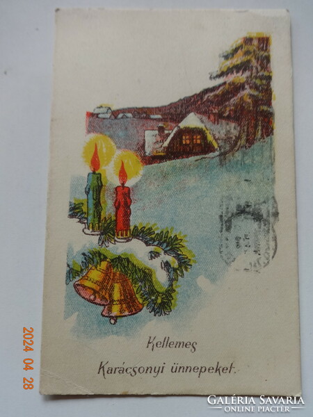 Régi grafikus karácsonyi üdvözlő képeslap (1939)