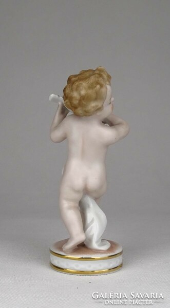 V220 Schaubach kunst porcelán zenélő kisfiú