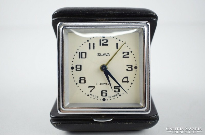 Old Russian Slavic Travel Clock / Alarm Clock / Mechanical / Retro / Old