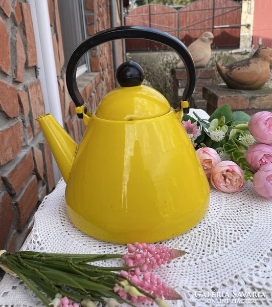 Zománcos zomàncozott Gyönyörű  színű teáskanna teafőző falusi paraszti