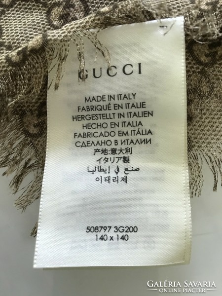 Gucci kendő kék virágokkal, 140 x 140 cm, 100% gyapjú, új!