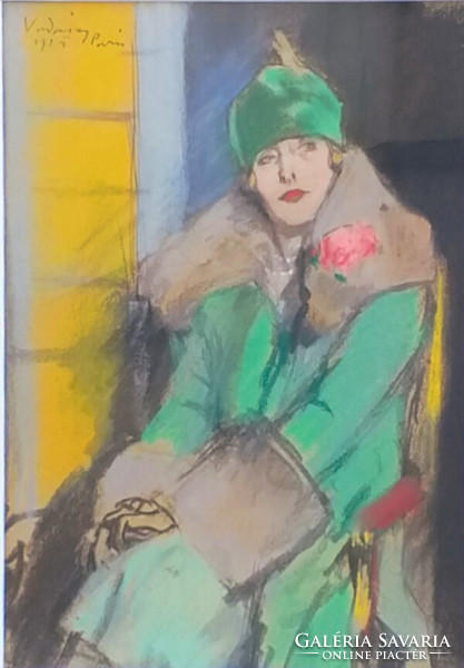 Endre the Hunter (1901 - 1944): lady in a green hat