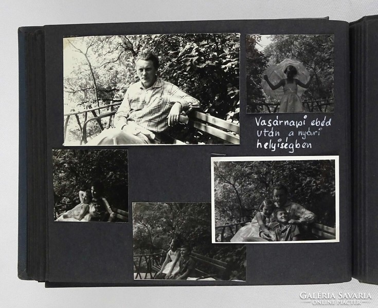 1R136 Régi ~1950-1960-as évekbeli polgári családi fotóalbum Szeged - Budapest - Balaton