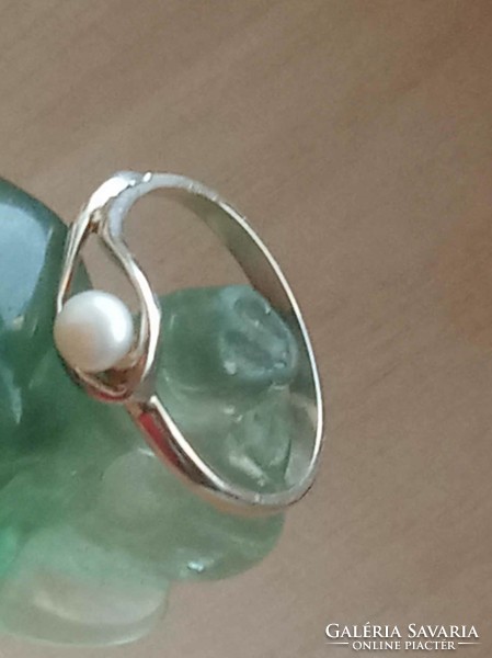 Cultured pearl ring 925 sterling silver size 57